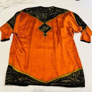 S. Ryan Designs Silk Orange and Black Kimono Jacket